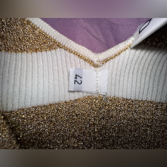 Dolce & Gabbana Metallic Stripe Rib Knit Halter Top Size 42 (EU) 6-8 est. US - Picture 10 of 12